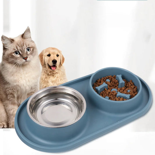 Pet Silicone Base Stainless Steel Bowl