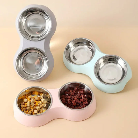 Double Pet Food Bowl